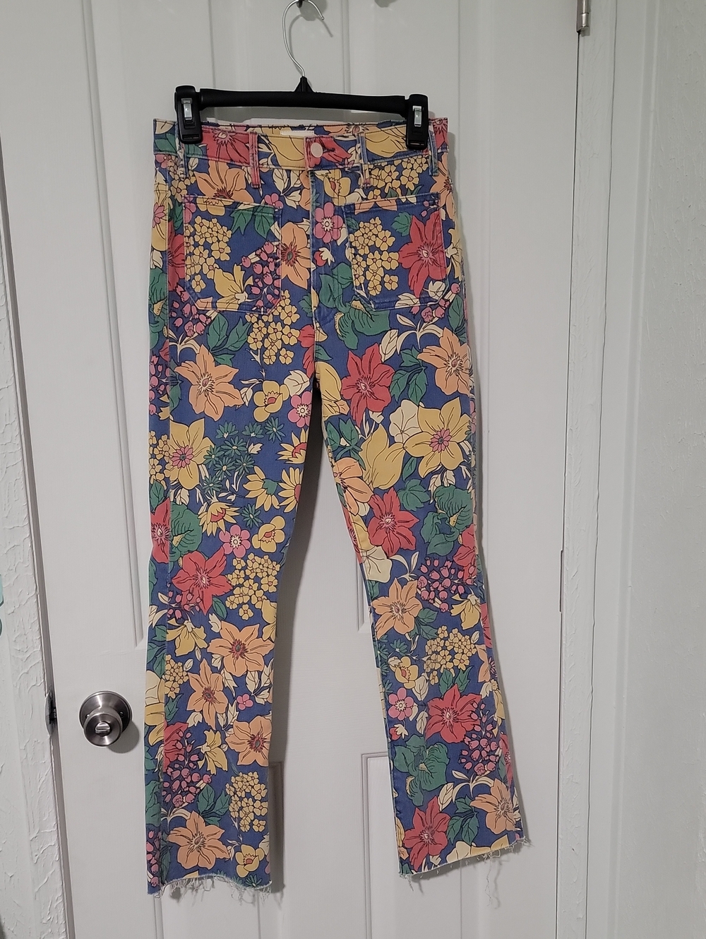 Mother The Hustler Patch Pocket Ankle Jeans In Fresh Blooms Size 27